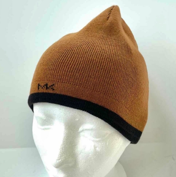 Michael Kors reversible winter hat NWT Tan/Black - Picture 3 of 4